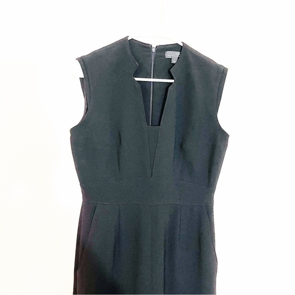 Tahari by ASL Raised Collar Sleeveless Solid Jumpsuit Size 2 Black Pockets - Picture 8 of 16
